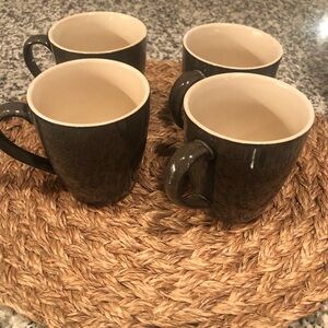 Sango Mugs 4850 Fresh Flowers Black 24 oz. - 4 Mugs